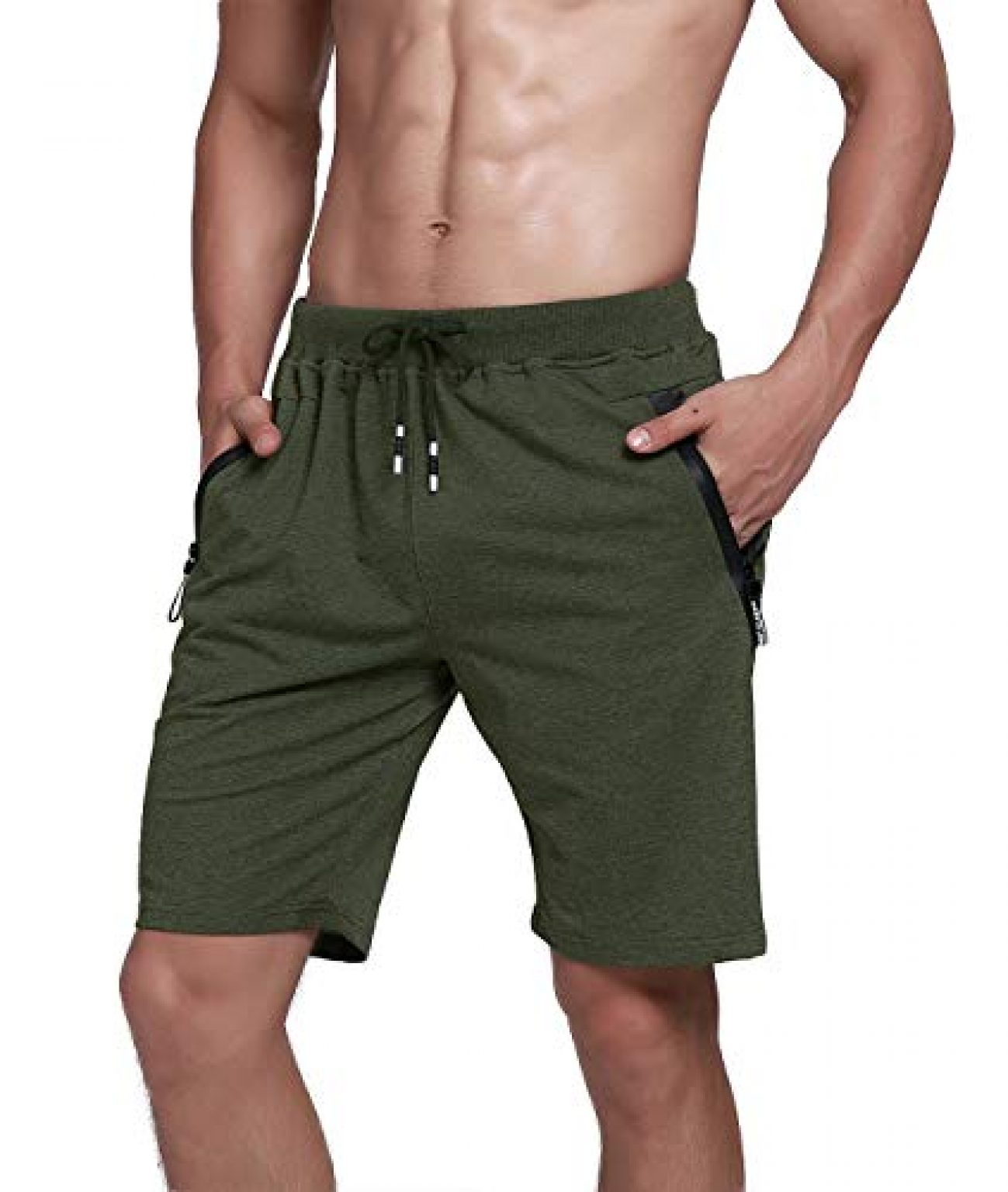 donhobo Mens Cotton Gym Shorts Breathable Wicking Casual Sports Joggers ...