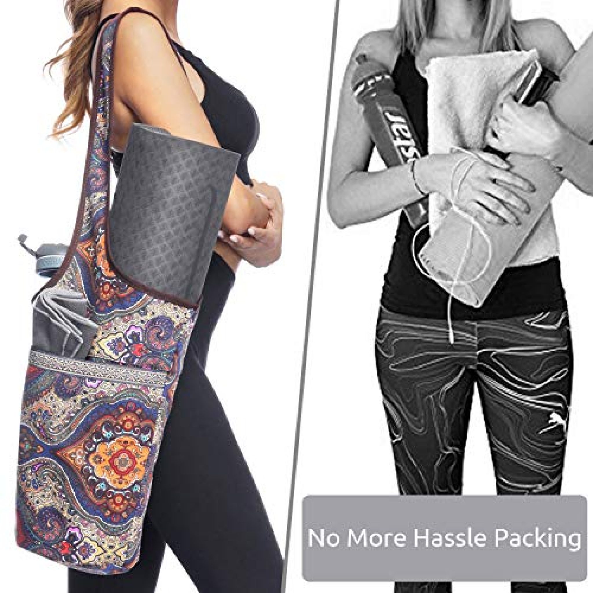 Ewedoos Yoga Mat Bag with Large Size Pocket and Zipper Pocket, Fit Most